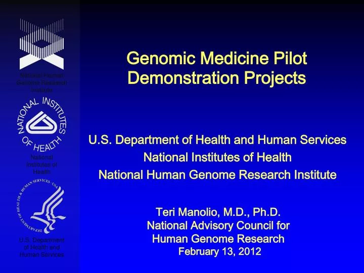 genomic medicine pilot demonstration projects