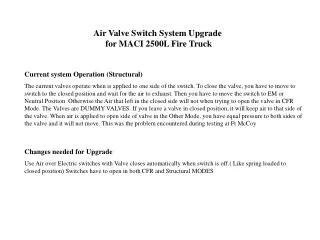 Air Valve Switch System Upgrade for MACI 2500L Fire Truck
