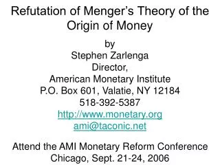 Failure of economics to properly define the nature of money. Still argued: What is the essence of money?