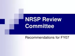 NRSP Review Committee
