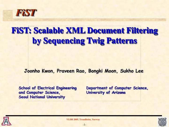 fist scalable xml document filtering by sequencing twig patterns