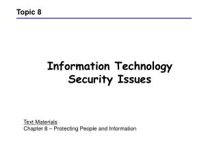 Information Technology Security Issues