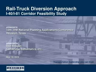 Rail-Truck Diversion Approach