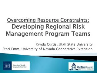 Overcoming Resource Constraints: Developing Regional Risk Management Program Teams