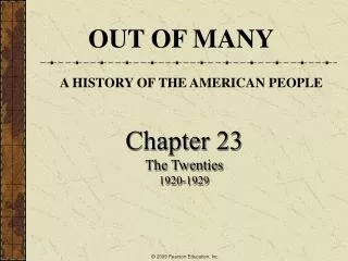 Chapter 23 The Twenties 1920-1929
