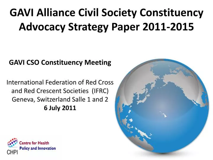 gavi alliance civil society constituency advocacy strategy paper 2011 2015