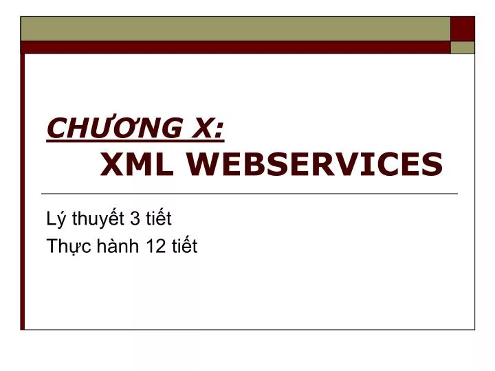 ch ng x xml webservices