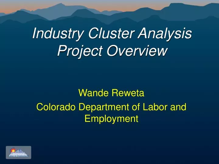 industry cluster analysis project overview