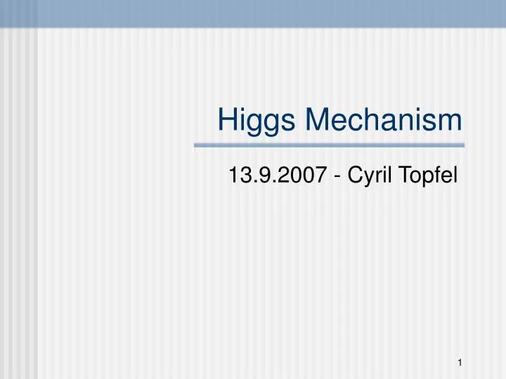 higgs mechanism
