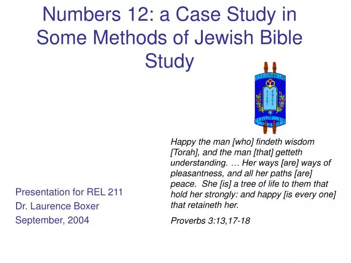 numbers 12 a case study in some methods of jewish bible study
