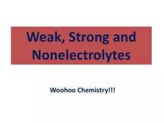 weak strong and nonelectrolytes