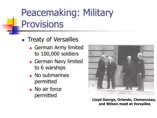 Peacemaking: Military Provisions