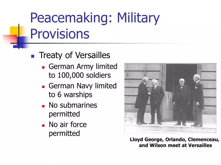 peacemaking military provisions