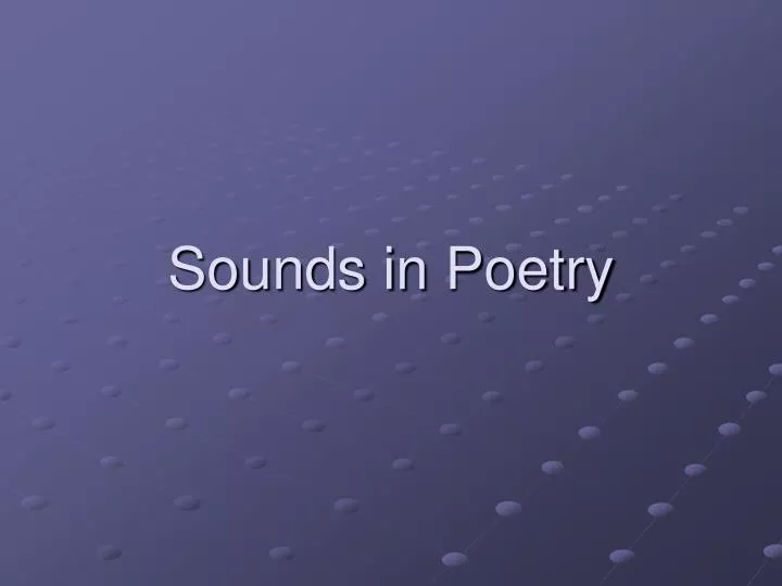 sounds in poetry