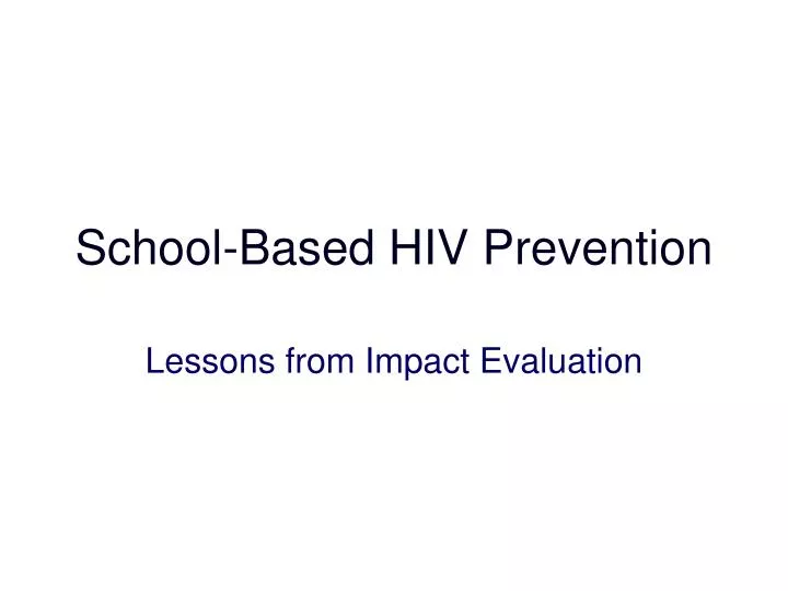 school based hiv prevention