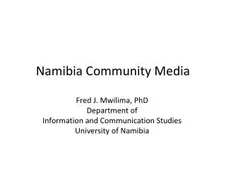 Namibia Community Media