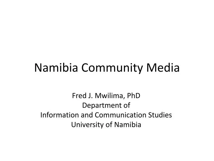 namibia community media