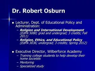 Dr. Robert Osburn