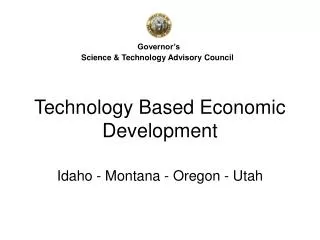 Technology Based Economic Development
