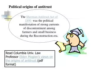 Political origins of antitrust