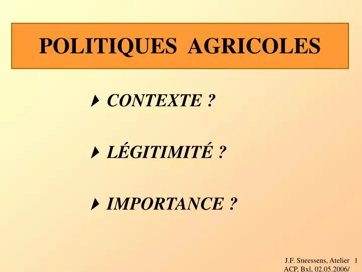 politiques agricoles