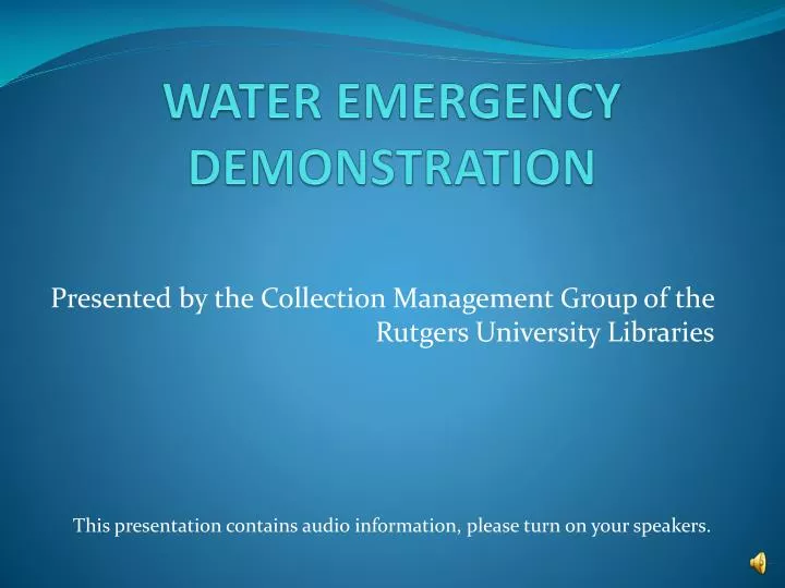 water emergency demonstration