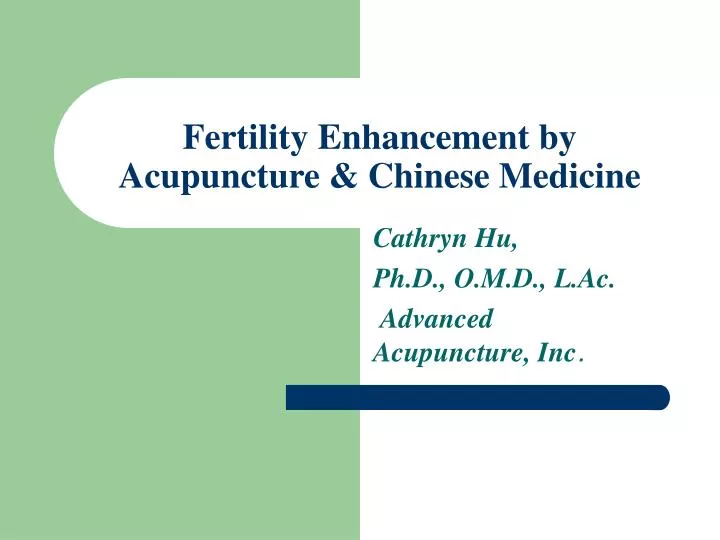 fertility enhancement by acupuncture chinese medicine