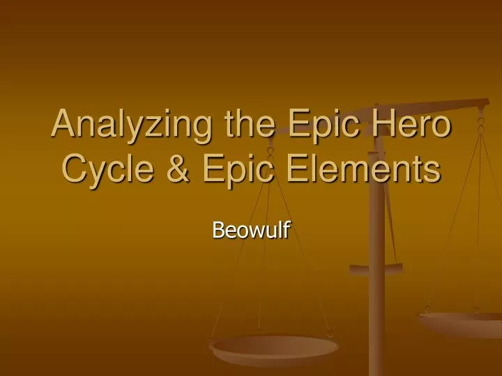 analyzing the epic hero cycle epic elements