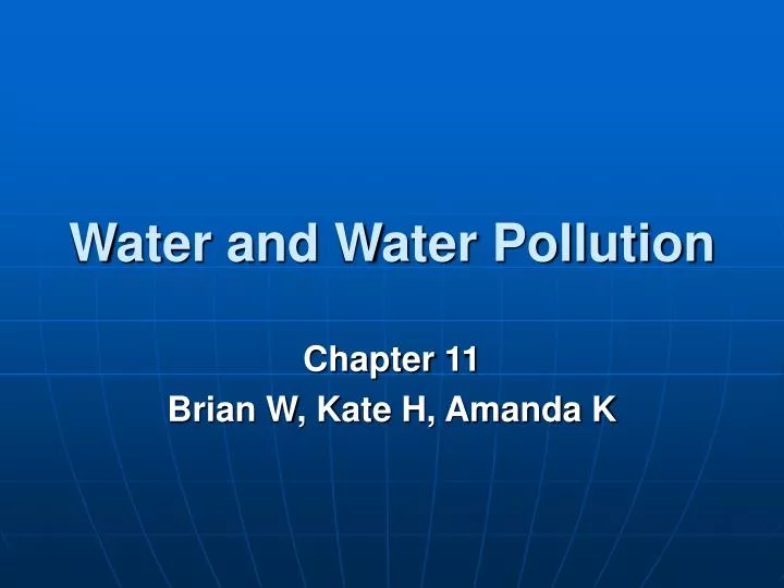 water and water pollution