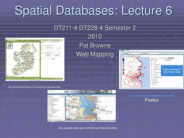 spatial databases lecture 6