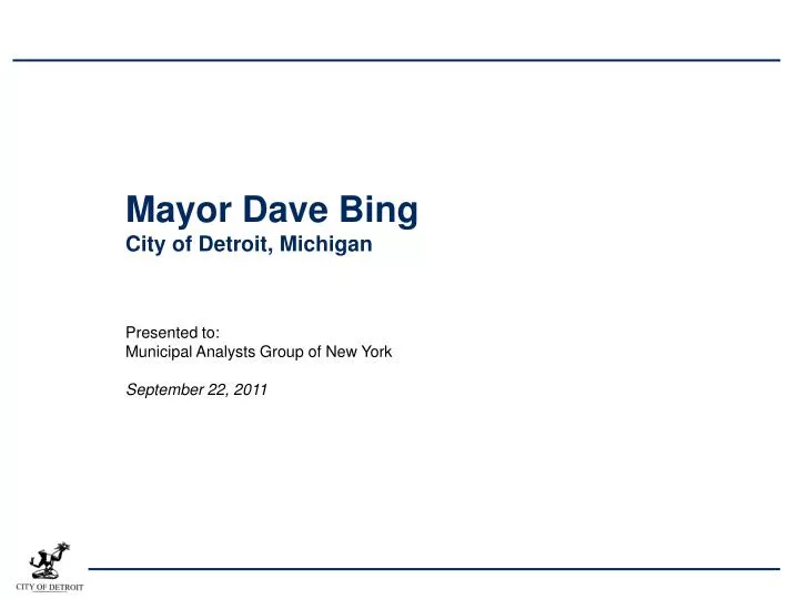 mayor dave bing city of detroit michigan
