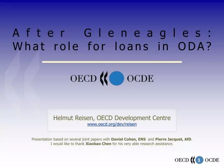 after gleneagles what role for loans in oda