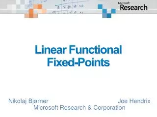 Linear Functional Fixed-Points