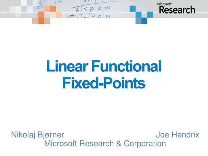 linear functional fixed points