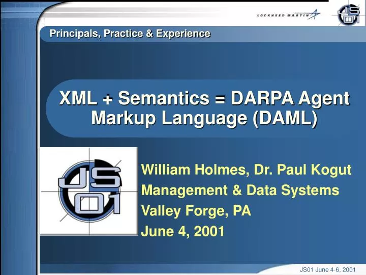 xml semantics darpa agent markup language daml