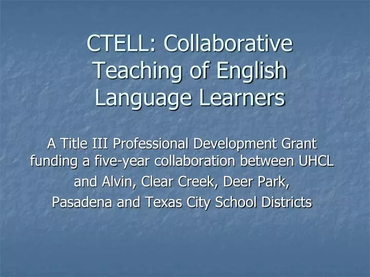 ctell collaborative teaching of english language learners