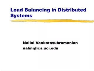 Load Balancing in Distributed Systems