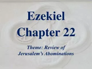 Ezekiel Chapter 22