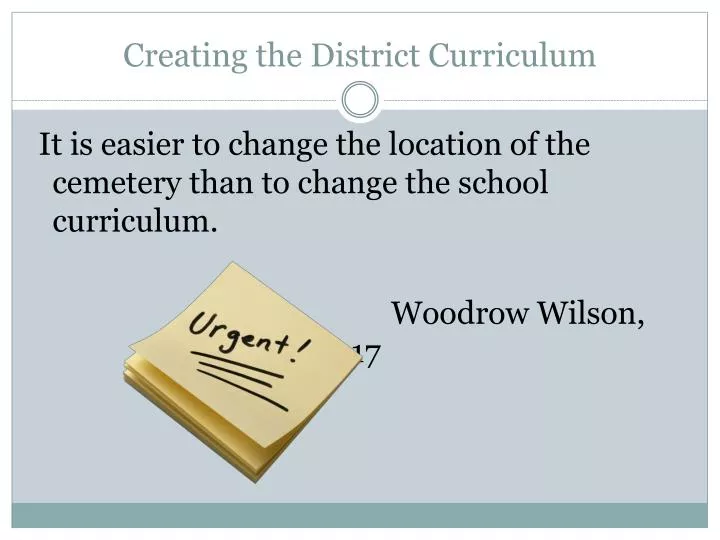 creating the district curriculum