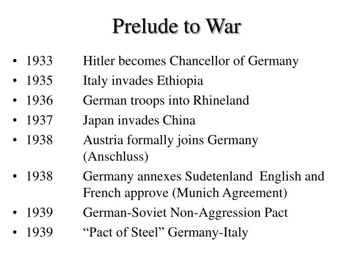 prelude to war