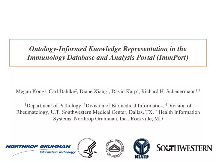 ontology informed knowledge representation in the immunology database and analysis portal immport