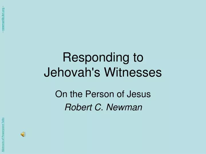 responding to jehovah s witnesses
