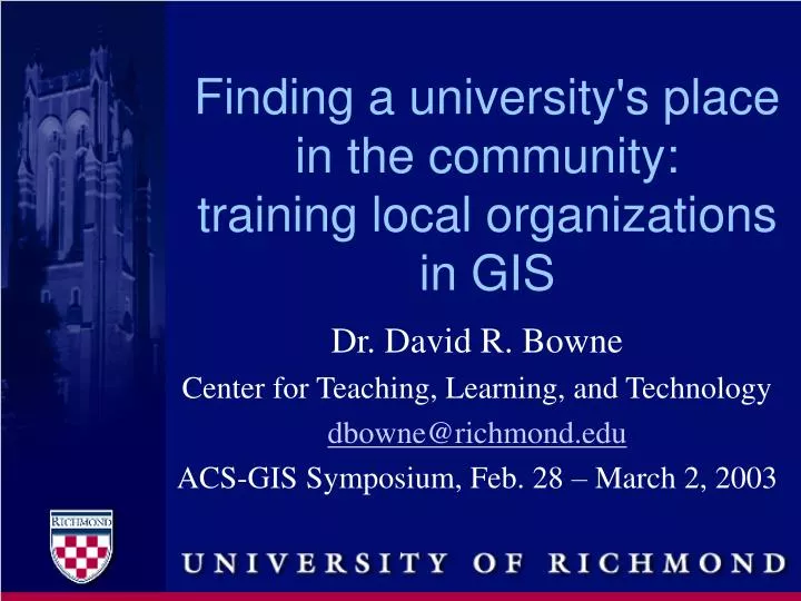 finding a university s place in the community training local organizations in gis