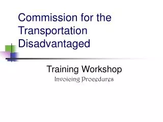 Commission for the Transportation Disadvantaged