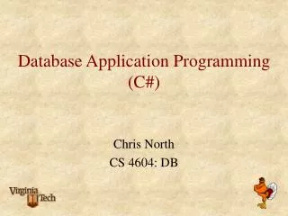 Database Application Programming (C#)