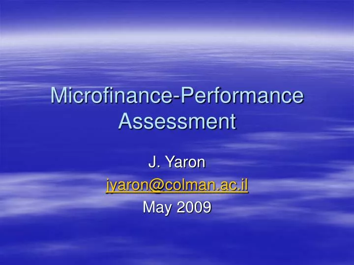 microfinance performance assessment
