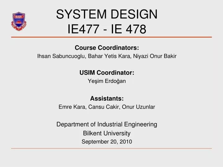 system design ie477 ie 478