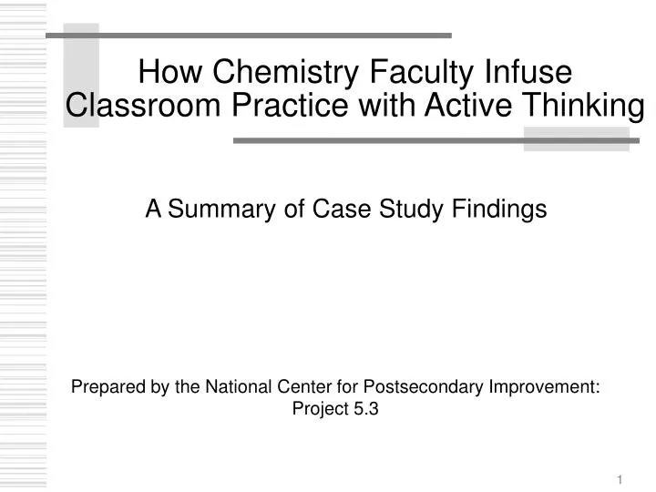 how chemistry faculty infuse classroom practice with active thinking
