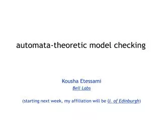 automata-theoretic model checking