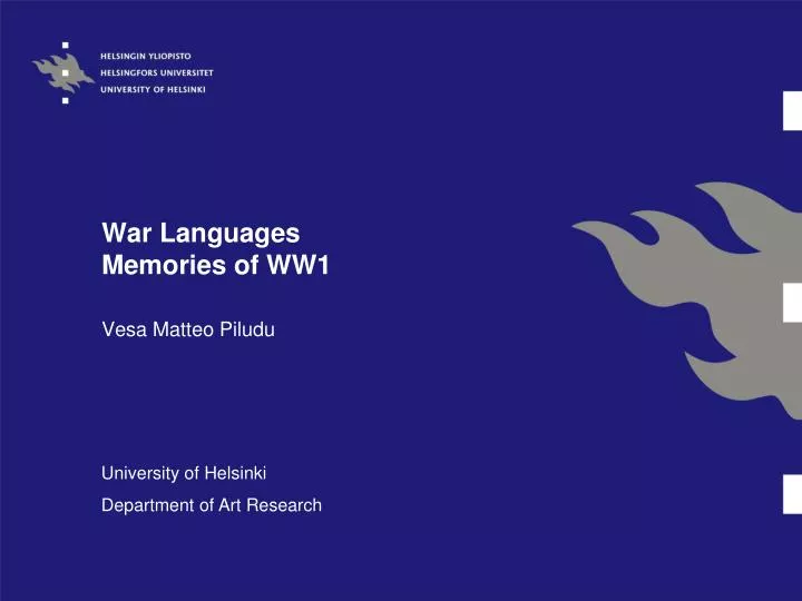 war languages memories of ww1